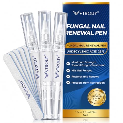 Toenail Fungus Pen with 25% Undecylenic Acid - 3 Pens & 5 Files