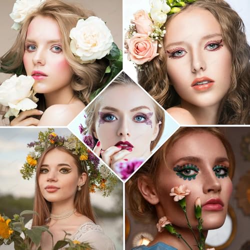 24 Pcs Colorful Eye Tattoo Stickers - Floral & Butterfly Eyeliner