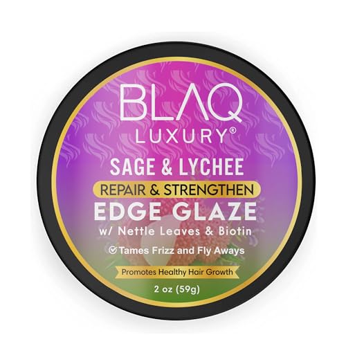 Blaq Luxury Sage & Lychee Edge Glaze - 2oz Soft Hold Styling Lotion