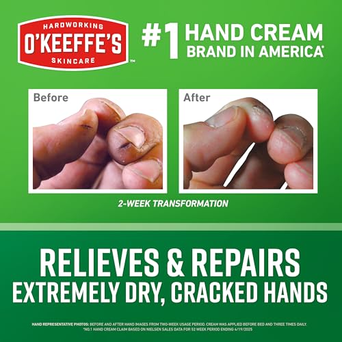 O'Keeffe's Working Hands Cream for Dry Cracked Hands, 3.4 oz (2-Pack)