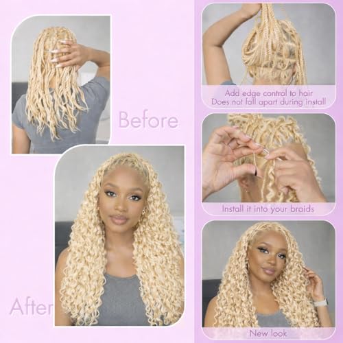 Surrku 16 Inch Blonde Human Crochet Hair - Burmese Curly Deep Wave