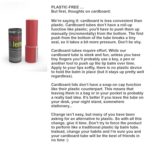 Hurraw! Cherry Lemon, Lime Coconut, and Vanilla Orange Lip Balm 3 Pack Bundle: Plastic-Free with new cardboard push-up tube. Certified Organic, Natural & Vegan. Bee, Shea, Soy & Palm Free. Made in USA