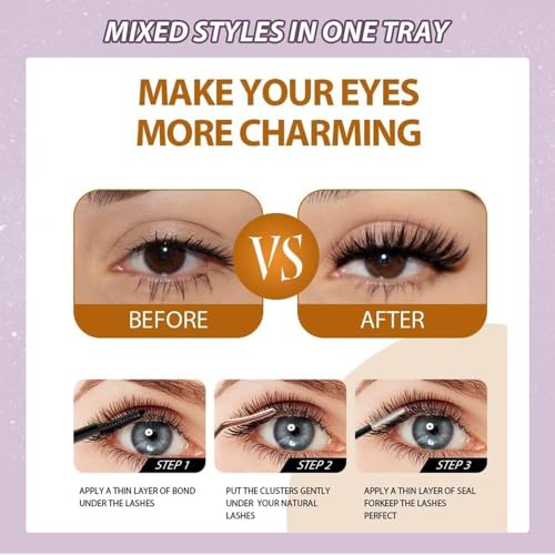 Cluster Eyelash Extensions Kit - 640PCS Volume Lashes