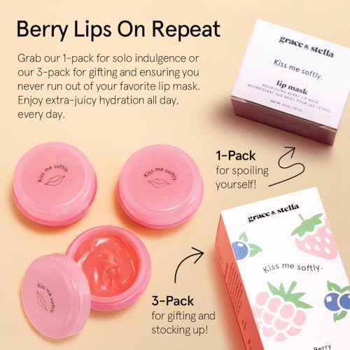 grace & stella Award Winning Lip Butter - Lip Balm Hydrating - Nourishing Lip Mask (3-pack) Airplane Travel Essentials, Beach Vacation and Purse Essentials - Lip Moisturizer for Dry Lips - Vegan