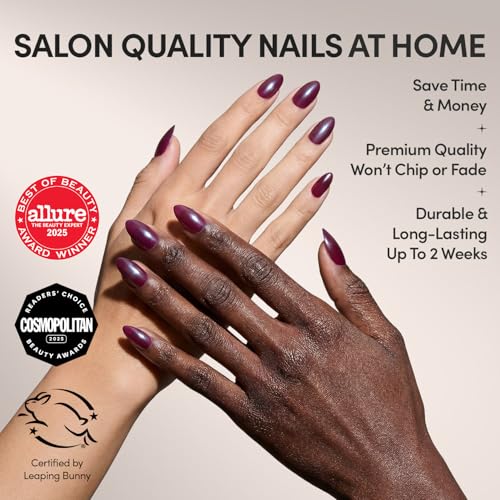 Glamnetic Press-On Nails - Short Almond Deep Purple Glazed Kit