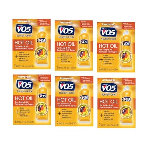 Alberto VO5 Moisturizing Hot Oil Treatment, 0.5 Ounce, 2-Count Tubes (Pack of 6)