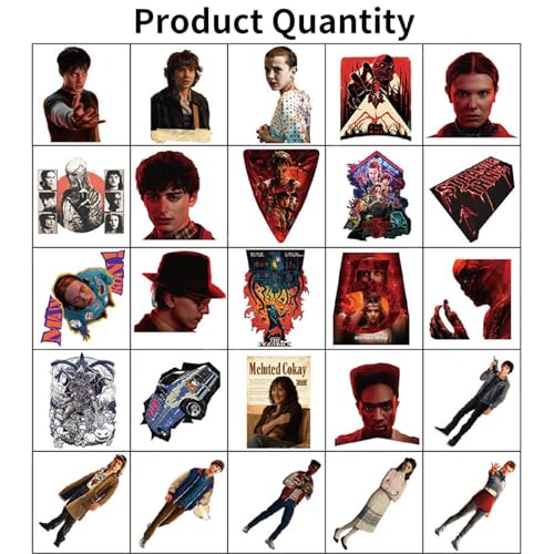 25 Sheets Stranger TV Temporary Tattoos - Birthday Party Favors, Movie Themed Stickers, Ideal for Class Prizes, Home Activities, Carnival & Christmas Rewards