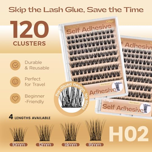 Self Adhesive Eyelash Clusters - 10-16mm Wispy Press On Lashes