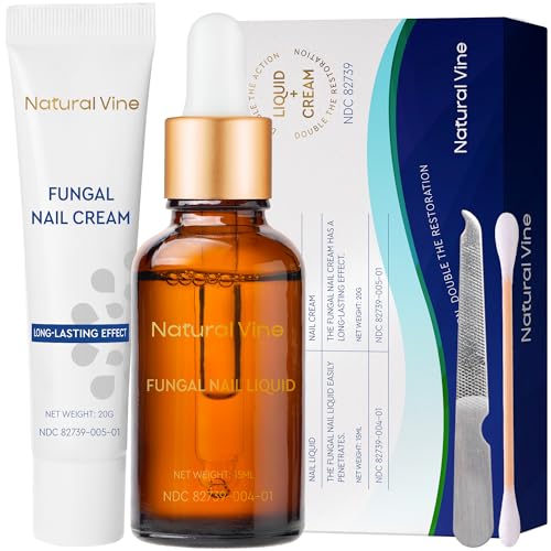 Natural Vine Nail Repair Care Kit Liquid 15mL + Cream 20g for Toenails & Fingernails