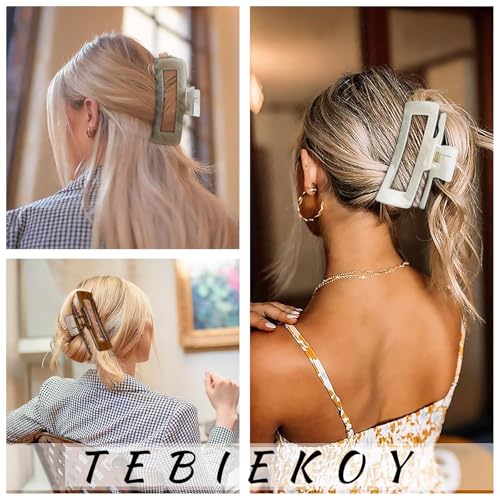 Extra Large Hair Claw Clips for Thick Hair, 5 Inch, 4 Pack
