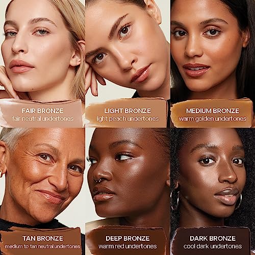 Saie Sun Melt Cream Bronzer - Buildable Balm Face Bronzer for Effortless Sculpting - Cream Contour Enriched with Vitamin C, Nourishing Skincare Ingredients & a Natural Finish - Medium Bronze (1 oz)