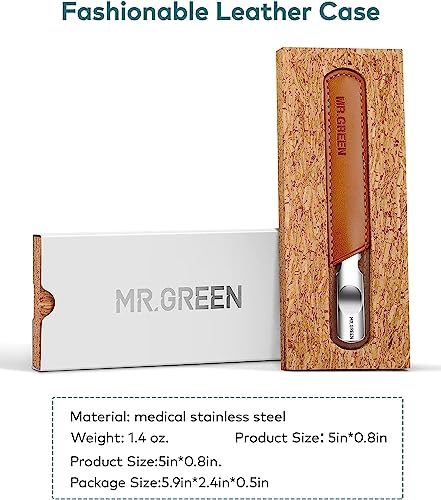 Stainless Steel Nail File with Anti-Slip Handle & Leather Case