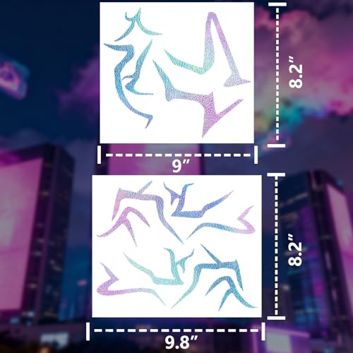 Iridescent Rune Temporary Tattoos with Purple Hair Chalk