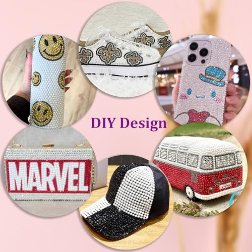 6000Pcs 3mm White Flatback Resin Rhinestones Kit with B7000 Glue for Crafts