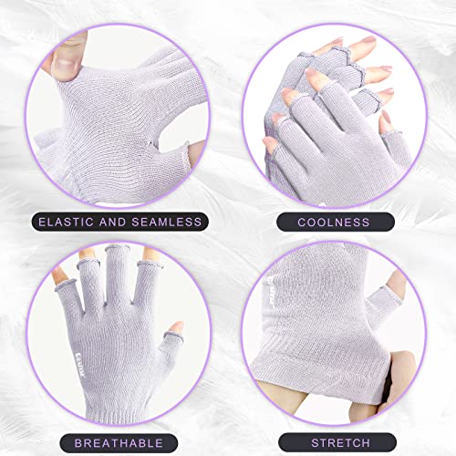 Fingerless Cotton Moisturizing Gloves for Dry Hands, Eczema & Sleeping