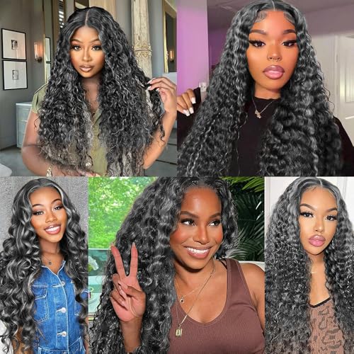 32 Inch Ombre Silver Deep Wave Human Hair Bundles - Fridnae