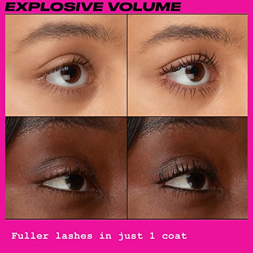 UOMA by Sharon C - Mascara Black, Badder Boom Extreme Black Mascara Volume and Length, Vegan Mascara + Argan Oil for Lash Volume, Gentle Hypoallergenic Mascara for Sensitive Eyes, Lengthening Mascara