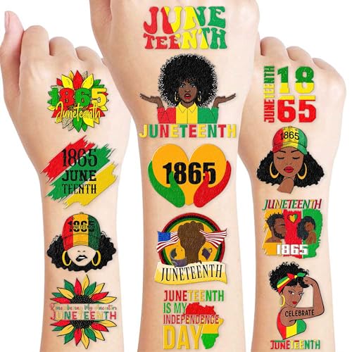 96 PCS Juneteenth Temporary Tattoos for Kids & Adults