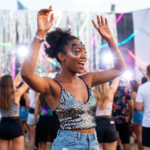 Kotbs Black Face Jewels 4-Pack Self-Adhesive Festival Gems