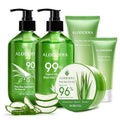 All Purpose Aloe Vera Gels Set - 5 Pieces - 300g Aloe Gel, 300g Aloe Gel + Tea Tree Oil, 200g Gel, 114g Aloe Vera Gel & 45g Aloe Vera Gel