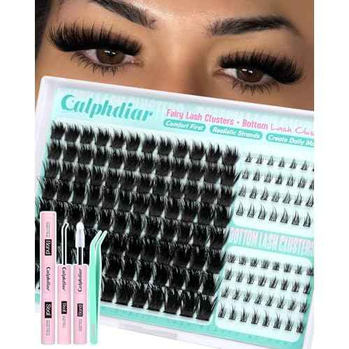 Thick Fairy Lash Clusters Kit DIY Salon-Effect Lash Extensions Wispy Eyelash Clusters Kit Spiky Manga Individual Lashes Bottom Lashes Clusters Eyelash Extensions Kit 5-20mm Fluffy Lash Extension Kit
