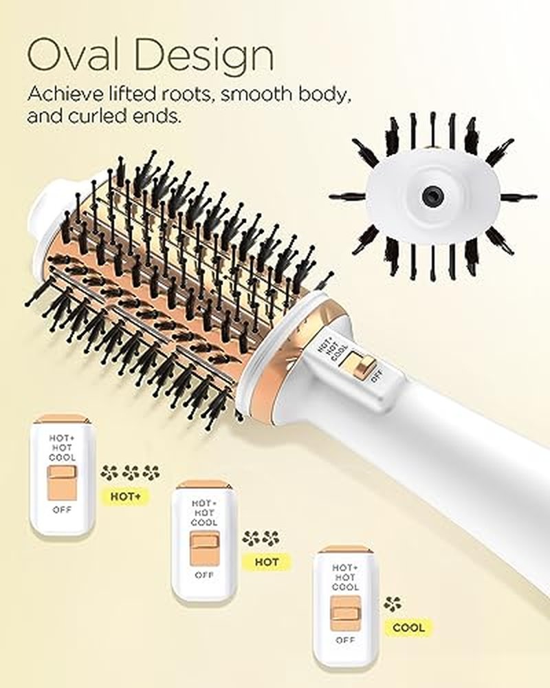Plavogue Dual Voltage Blow Dryer Brush for Travel - Ionic Hot Air Brush