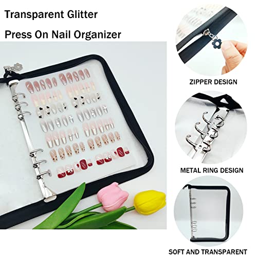 Press On Nail Storage Book with 6 Pages & 60 Adhesive Strips