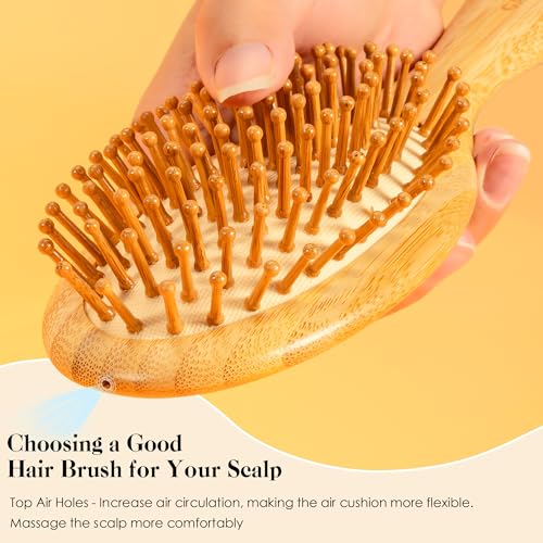 Bamboo Hair Brush with Scalp Massager - All Hair Types