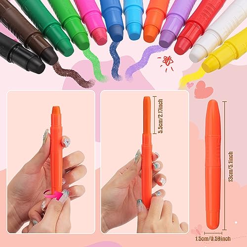 Beesjuy Face Paint Crayons - 12 Color Washable Kids Makeup Kit