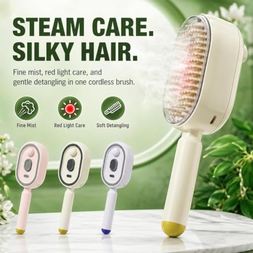 Electric Spray Hair Brush with Red Light & Mist - Anti-Static