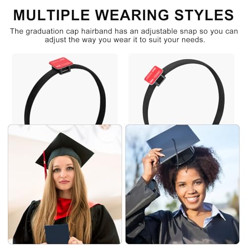 WEIGUZC Graduation Cap Hair Band - Ensure Your Graduation Cap Stays In Place (Black - 1PCS, Unisex)