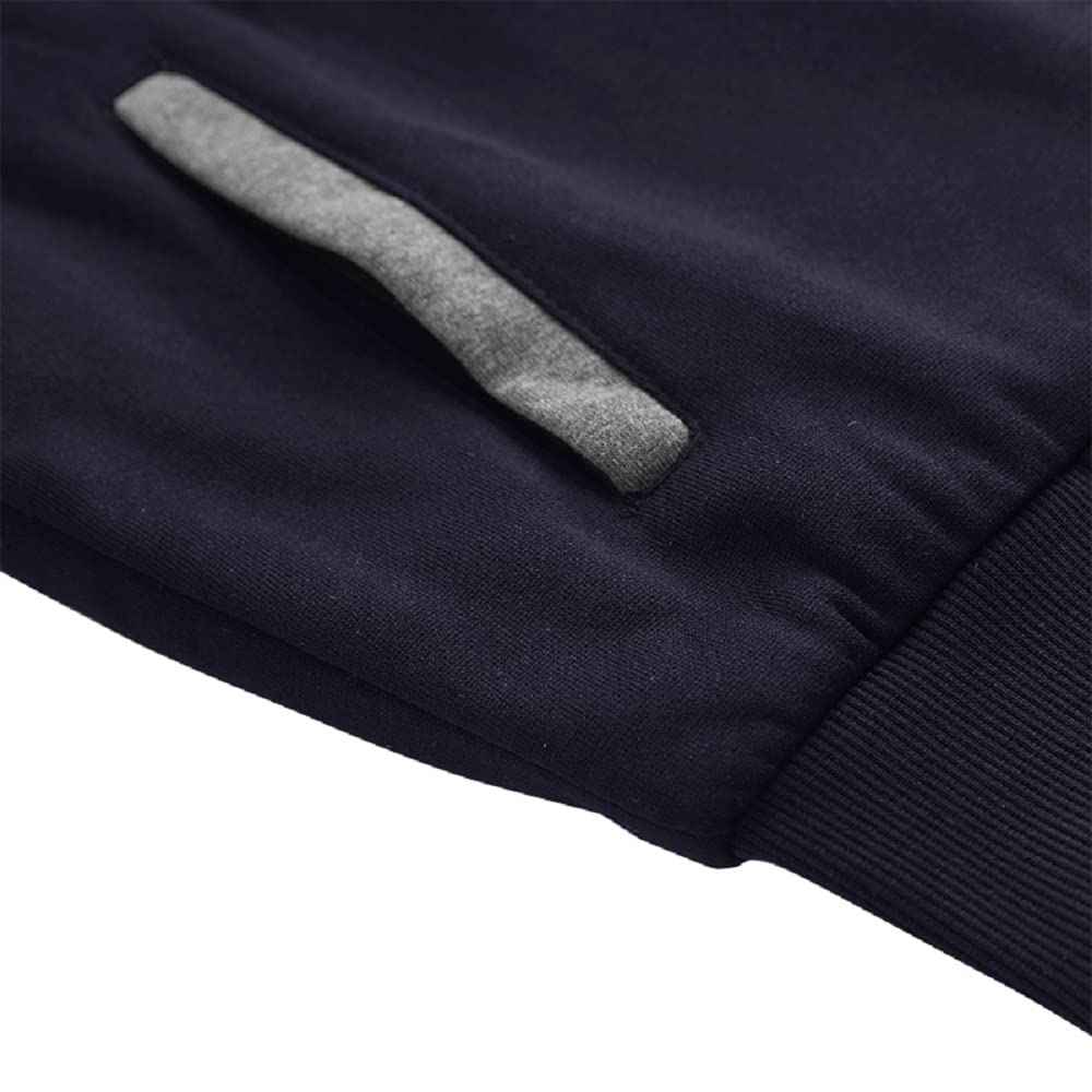 Facitisu Men Zip Up Hoodie Heavyweight Thick Fleece Coat Sherpa Lined Jacket Winter Warm Sweatshirts Navy Grey XL