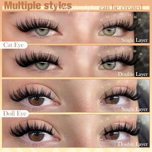 Manga Lash Clusters Fairy Eyelash Clusters Natural Cluster Eyelash Extensions Wispy 10-16mm Lashes Clusters Anime C-Curly Individual Lashes 208pcs Spiky Eyelashes Clusters by Ruairie