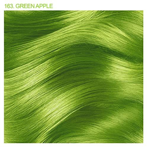 Adore Semi Permanent Hair Color - Vegan and Cruelty-Free Green Hair Dye - 4 Fl Oz - 163 Green Apple (Pack of 1)