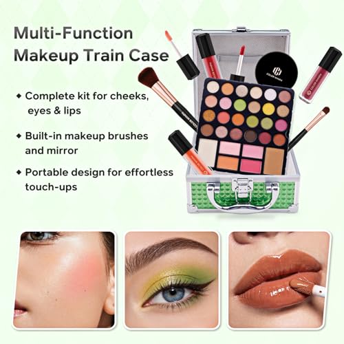 Color Nymph Beginner Makeup Kit for Teens with Train Case