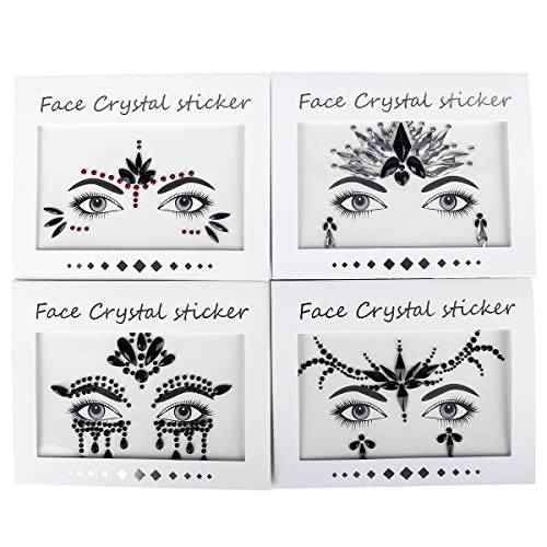 Mermaid Face Gems Rhinestone Stickers - Festival Party Body Jewels