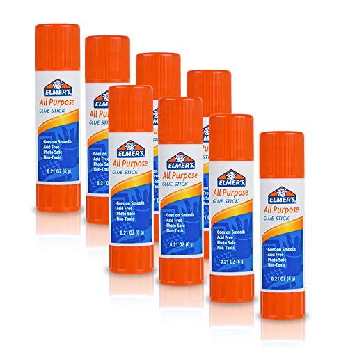 Elmer’s Glue Sticks, 0.21 Ounce – 8 Count All Purpose Elmers Glue Stick White