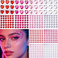 Valentine Heart Rhinestone Stickers, 436 Pieces Self-Adhesive Gems