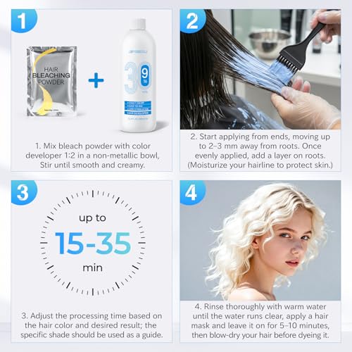 IIIMEIDU 30 Volume Hair Developer - 31.6 Fl Oz Professional Bleach & Color Booster