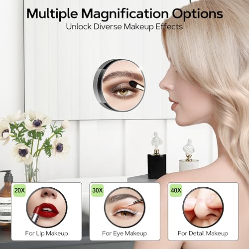 MIYADIVA 3-Piece Magnifying Makeup Mirror Set with Tweezers