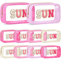 Clear Makeup Bags with Zipper 10 Pack in 5 Gradient Pink