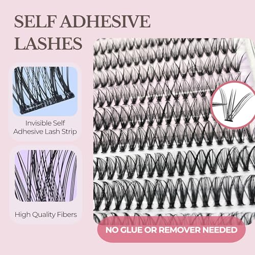 Self Adhesive Eyelash Clusters Kit - D Curl, Reusable Lashes