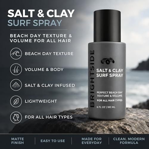 BRIGHTSIDE Sea Salt Spray for Men 6oz - Texturizing & Volumizing Hair Spray
