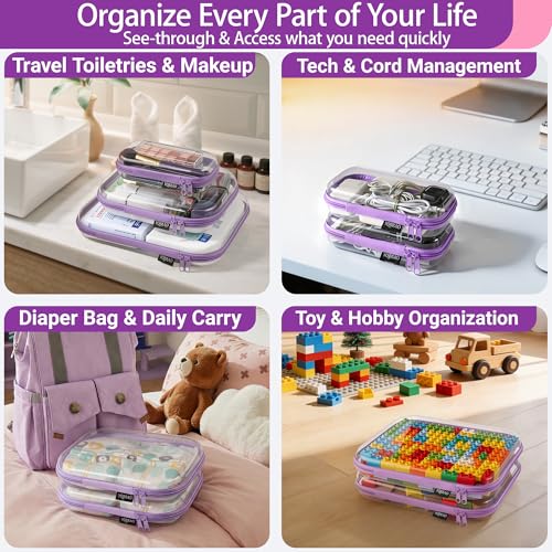 Clear Hard Shell Organizer Cases 3-Pack | PET Storage