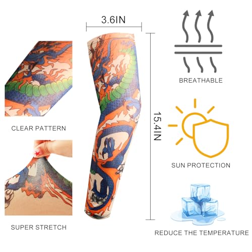 YARIEW Tattoo Sleeves for Men - 12 Pack Cooling Arm Covers