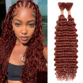 Reddish Brown Deep Wave Braiding Hair - 16 Inch Human Hair Extensions