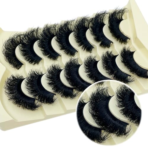 Mink Lashes Fluffy 20MM Dramatic Thick Volume Cat Eyelashes 25MM 3D Faux Mink 8D Lashes Strips Pack YH-108