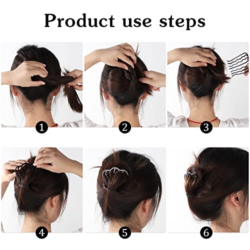 8 Piece U-Shape Hair Combs Set - Metal French Twist Bun Clips