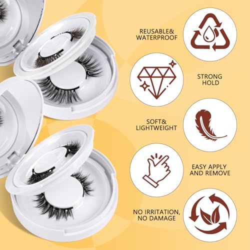 Magnetic Eyelashes 4 Pair Kit - No Glue Needed, Reusable