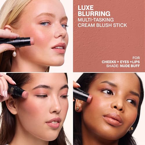 Nudestix Nudies Matte Lux ? 3-in-1 Soft-Matte Blush Stick for Cheeks, Eyes & Lips with Built-In Brush | Cream-to-Powder Finish with Blurring Effect | Clean, Vegan, Travel-Friendly Makeup